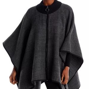 Aqua Bloomingdale's Knitted Zippered Poncho